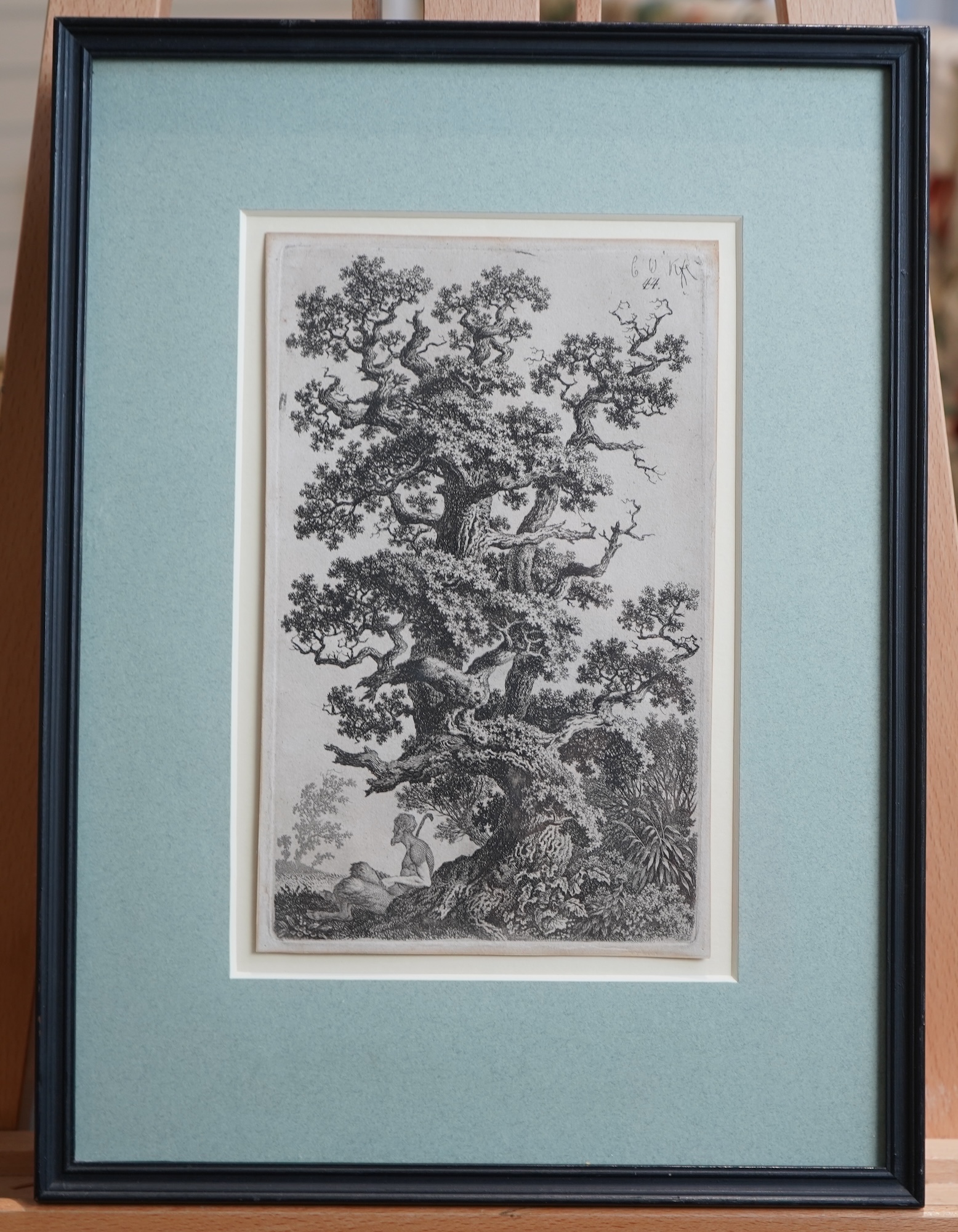 Carl Wilhelm Kolbe the Elder, German 1757-1835, 'Satyr Resting by a Tree' and one other